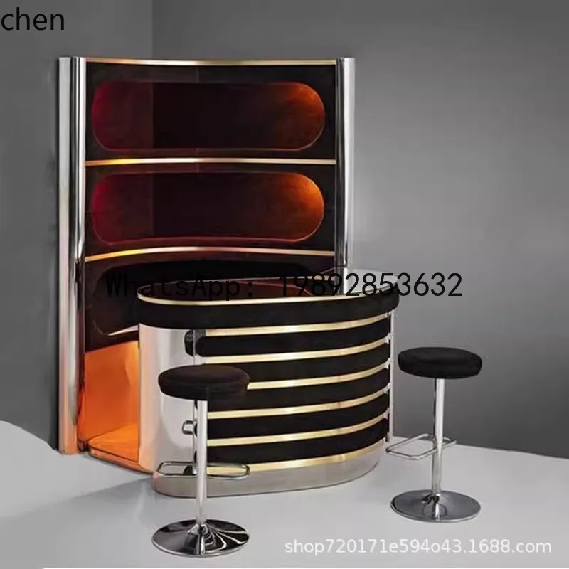 YFY  High-End Home Integrated Bar Cabinet Display Cabinet Triangle Wall-Mounted Corner Art Retro High Cabinet