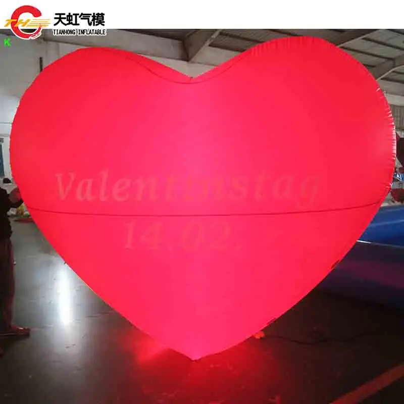 จัดส่งเร็ว วันวาเลนไทน์ ลูกโป่งรูปหัวใจยักษ์เป่าลม รูปหัวใจสีแดงเป่าลม สำหรับตกแต่งเวที
