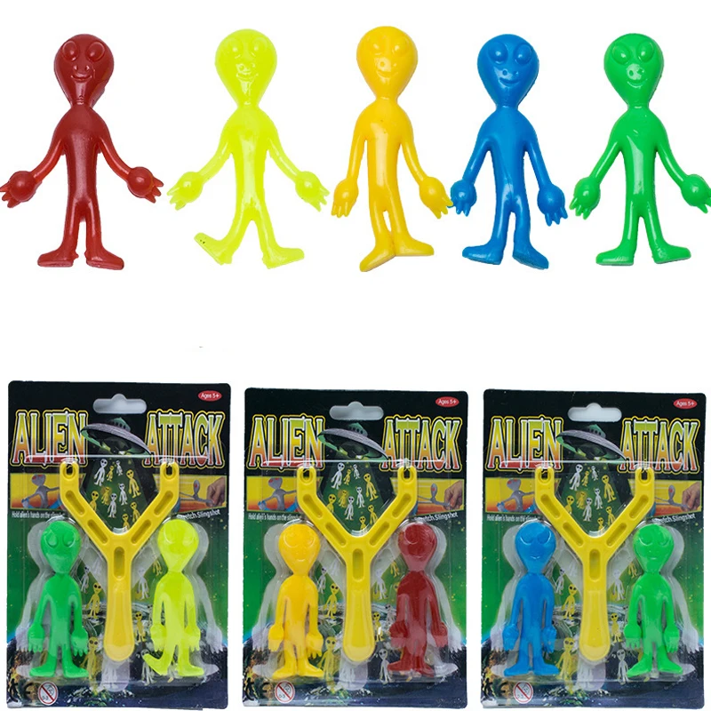 Novelty Gifts Flying Alien Slingshot Stretchy Shooter Toys Birthday Christmas Party Favors Carnival Prizes Classroom Rewards