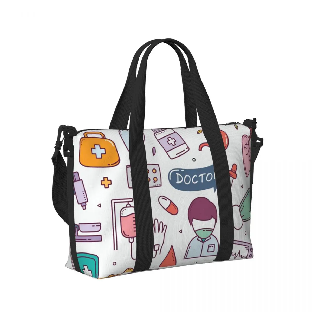

Proud To Be A Nurse Beach Travel Bag Large Capacity Tote Bags for Gym Sport Women Shopping Duffle Shoulder Bag