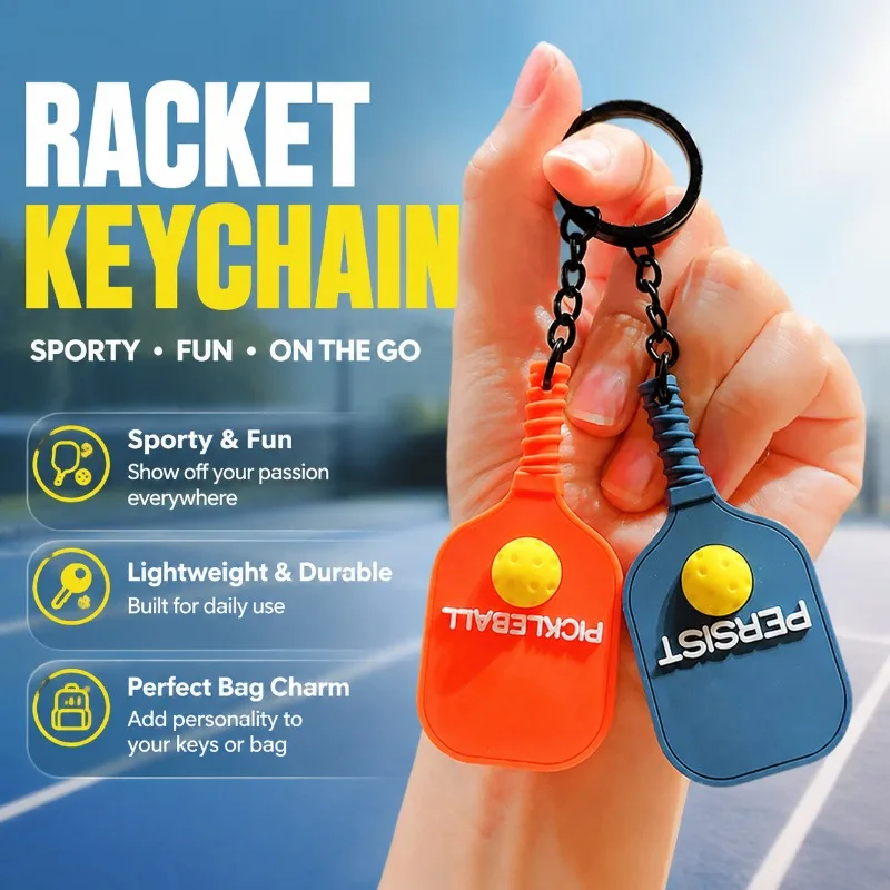 Mini Dopamine Athletic Paddle Charm Pickleball Tennis Badminton Table Tennis Keychain Fashion Sports Ornament Backpack Bag Key