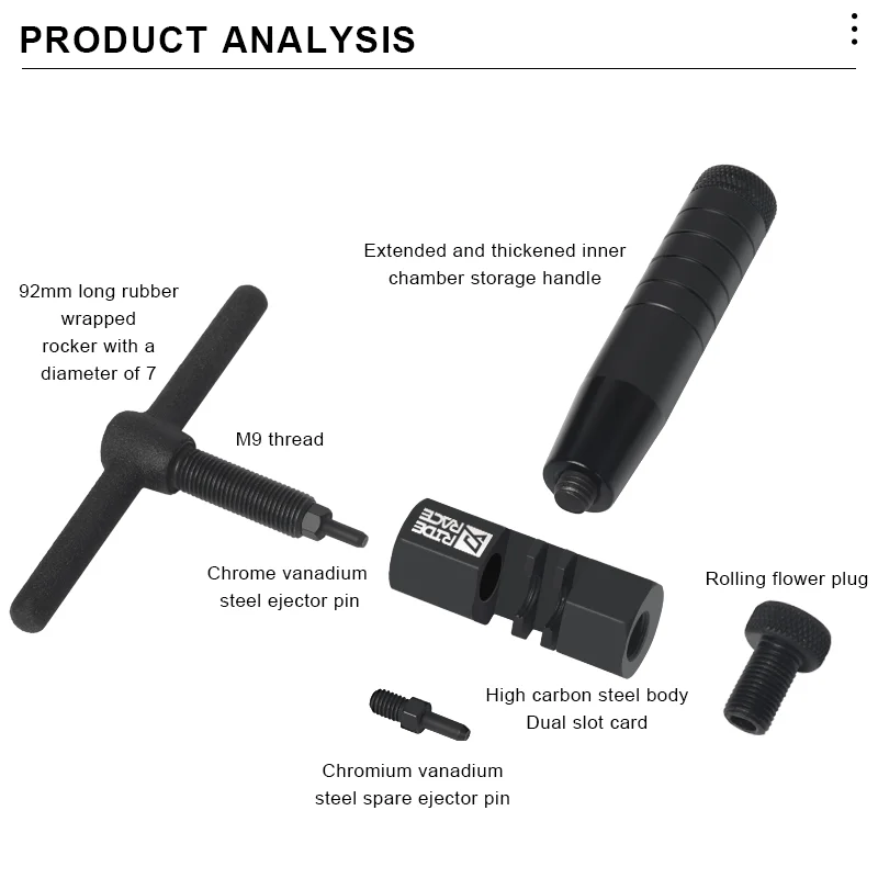 Professioneller Fahrradkettenbrecher, Fahrradkettenstift-Entferner, langlebig, rostfrei, ergonomischer Griff, Fahrrad-Reparaturwerkzeug – Detail 5