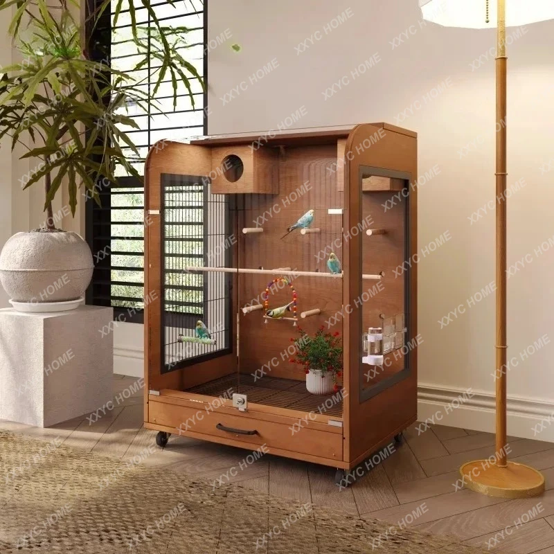 

Клетка для птиц QQ большого размера из массива дерева, клетка для попугаев, очень большая модель для волнистых попугаев, индивидуальная роскошная маленькая клетка для солнечных аратингов