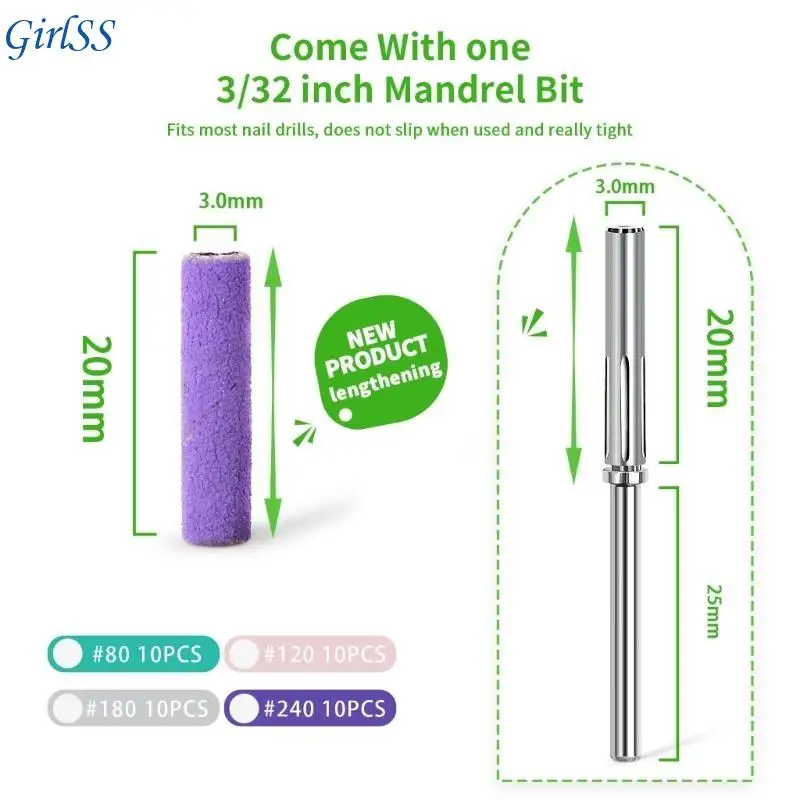 

Small Sanding Bands File Sanding Bands for Acrylic Removing Shaping Manicures and Pedicure Supplies T4MB