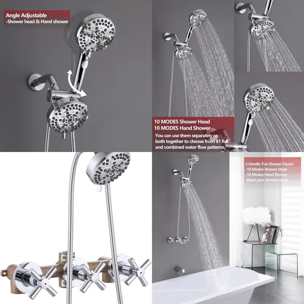 

Хромированный набор смесителей для ванны и душа с изливом для ванны и комплектом отделки, включая клапан