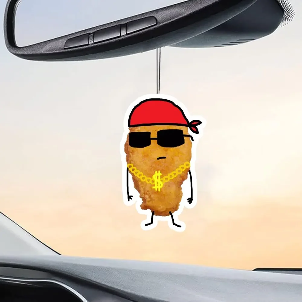 Hip hop street pepita de pollo niño papel puede colgar pieza de incienso de coche - gafas de sol cadena de oro marea viento fresco.