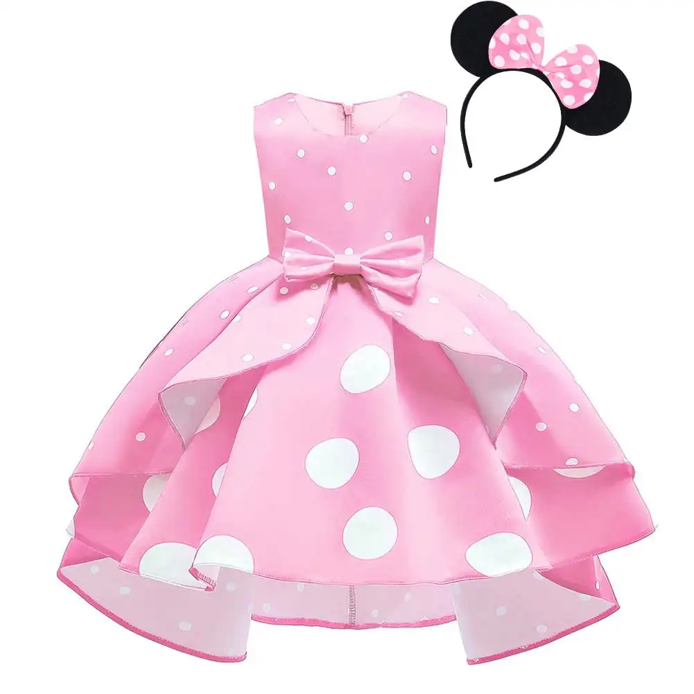 Girl Dresses Baby Girl Clothes Tutu Princess  Dress+Minnie Mouse Ear Headband Cosplay Halloween Birthday Party Fancy Costume