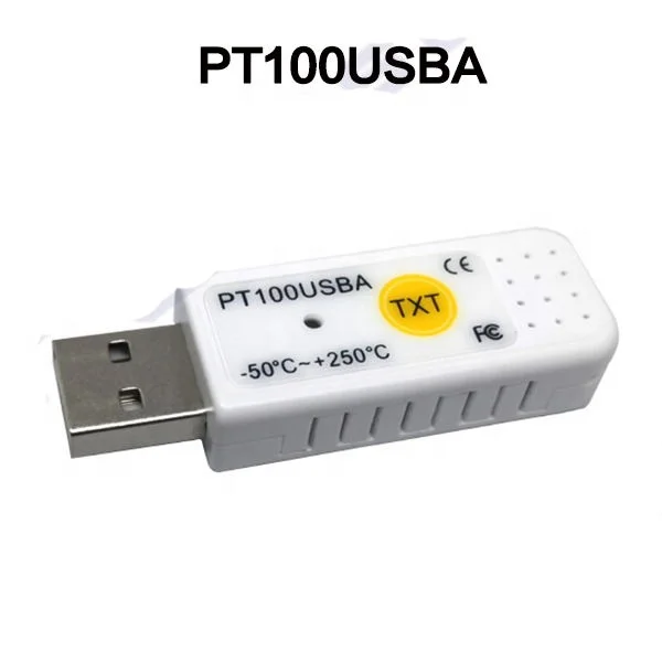 เครื่องวัดอุณหภูมิเครื่องวัดอุณหภูมิแบบ USB PT100USBA บันทึกวันที่มี PT100ทองคำขาวโพรบอุณหภูมิต้านทานไฟฟ้า