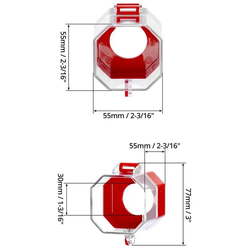 ABLJ Emergency Stop Button Cover, 24 Pack Plastic Switch Cover Protector, Toggle Switch Push Button Switch Lockout Cover