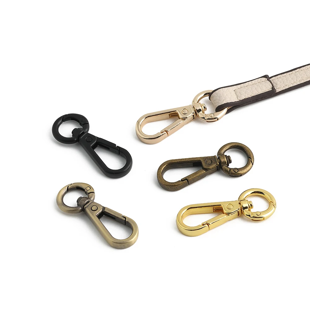 10/30/100PCS Inside:12mm Open Metal Carabiner Snap Hook Trigger Clasps Clips Swivel O-ring For Bag Strap Keychain Accessories