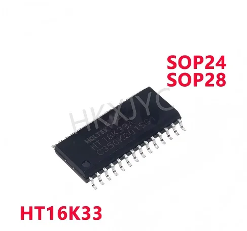 5-10PCS New HT16K33 HT16K33A SOP24 HT16K33 HT16K33A SOP28 RAM map 16*8 LED controller driver chip In Stock