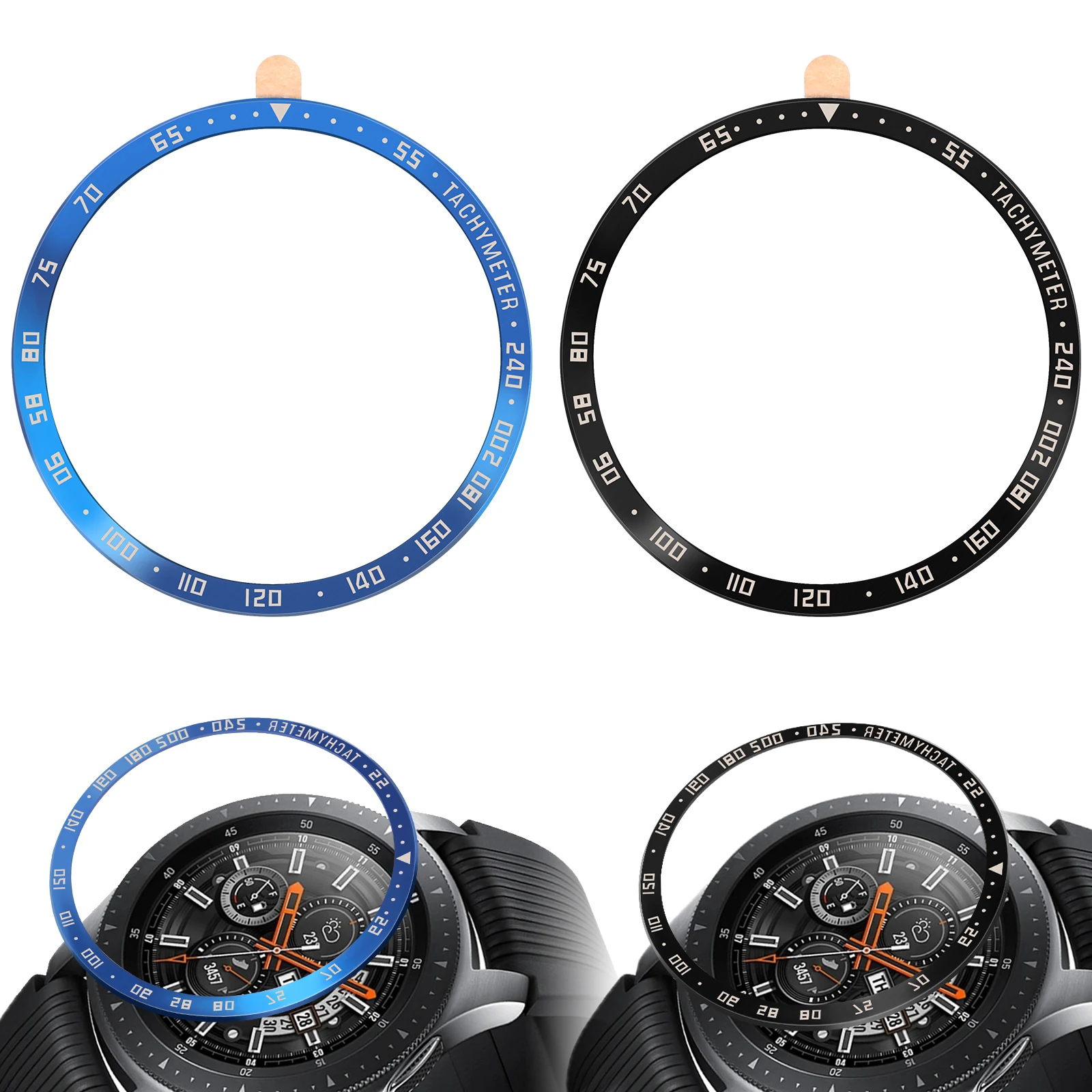 2 Pcs 46mm Watch Bezel Stainless Steel Smartwatch Accessories Replacement Ring Anti Bezel Cover