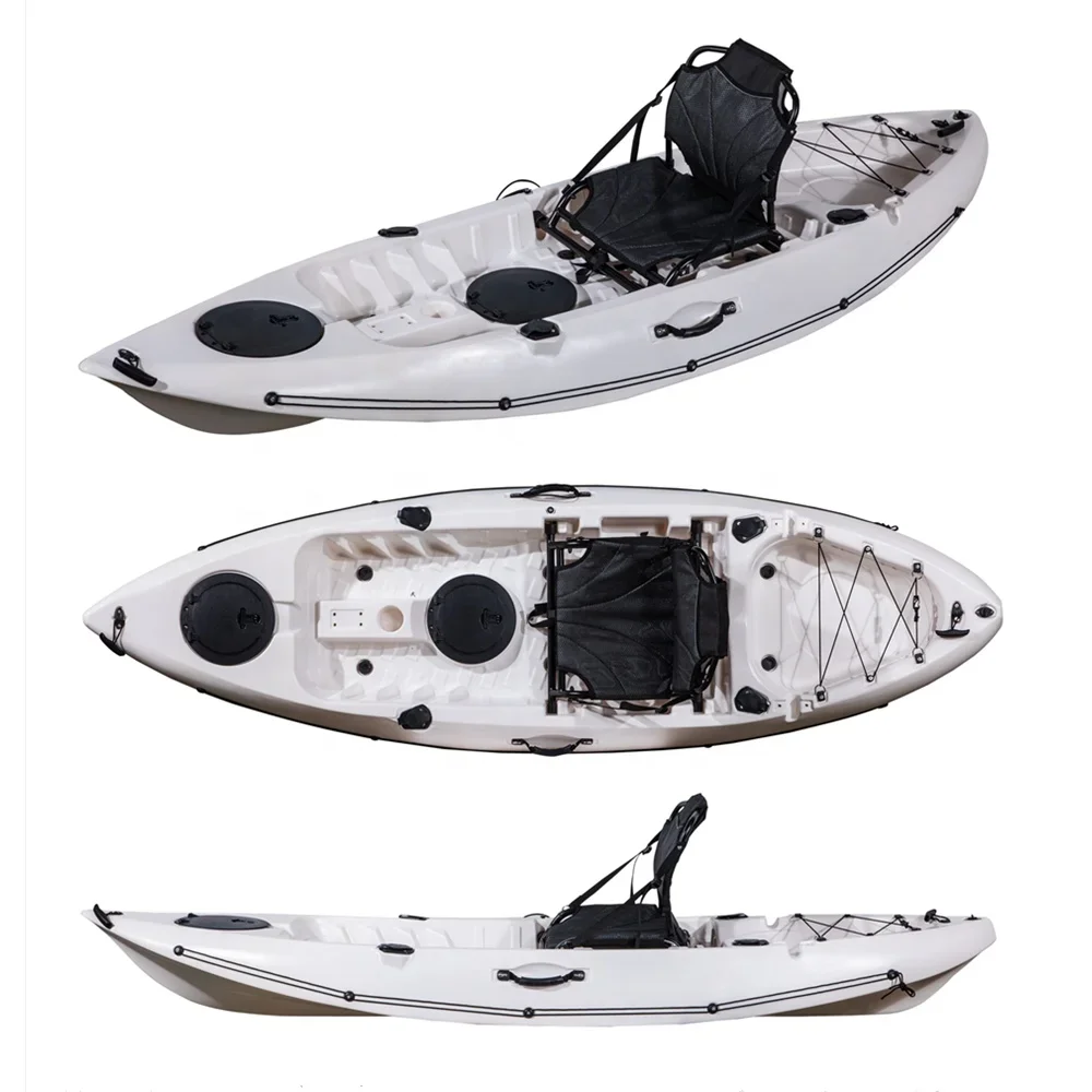 9.12ft White Color Plastic 1 Paddler Single Seat Kayak Moerae With Frame Chair Ship To The Port 2.78M