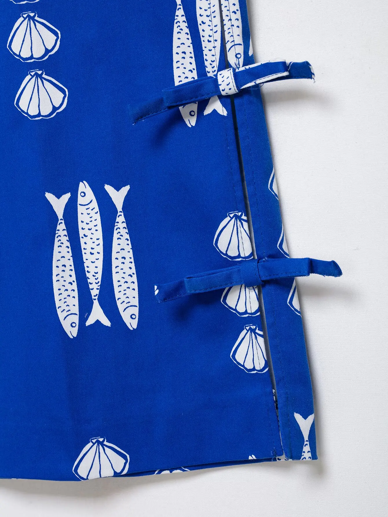 KONDALA Schickes Lässiges Bedrucktes Fisch-Motiv 2026 Damen-Anzug mit Knöpfen, Sexy Schmal Geschnittene Weste + Weite Hose mit Schleife und Reißverschluss, Böhmisches Damen-Set – Detail 22