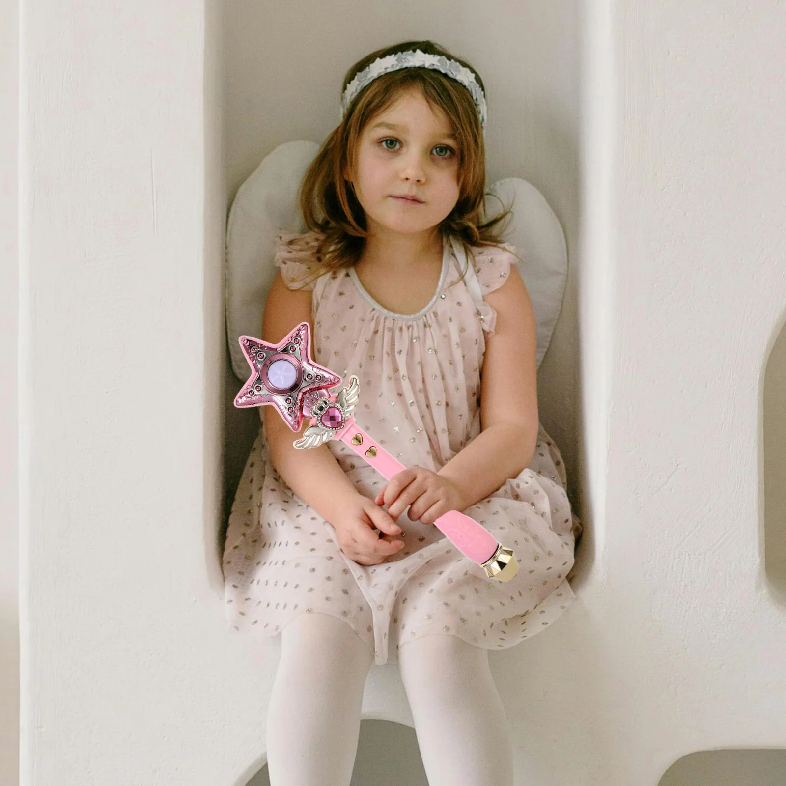 

Детская палочка с подсветкой, вращающаяся функция, музыка, день рождения, сценическое представление, развлечения, блестящие звезды, светящиеся скипетры