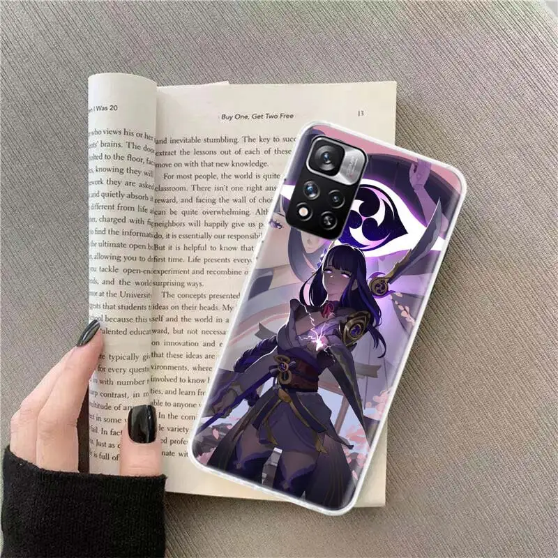 Genshin Impact Raiden Shogun hot Phone Case For Xiaomi Redmi Note 12 Plus 12S 10 11 Pro 4G 5G 9T 9S 8T 10S 11T 11S 11E 9 8 7 6 5