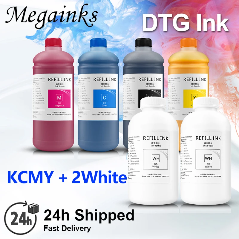 

1000ML*6 DTG Textile Ink for Epson DX5 DX6 DX7 i3200 Head for Epson 3880 3800 1390 1400 L1800 Roland Mimaki DTG Flatbed Printer