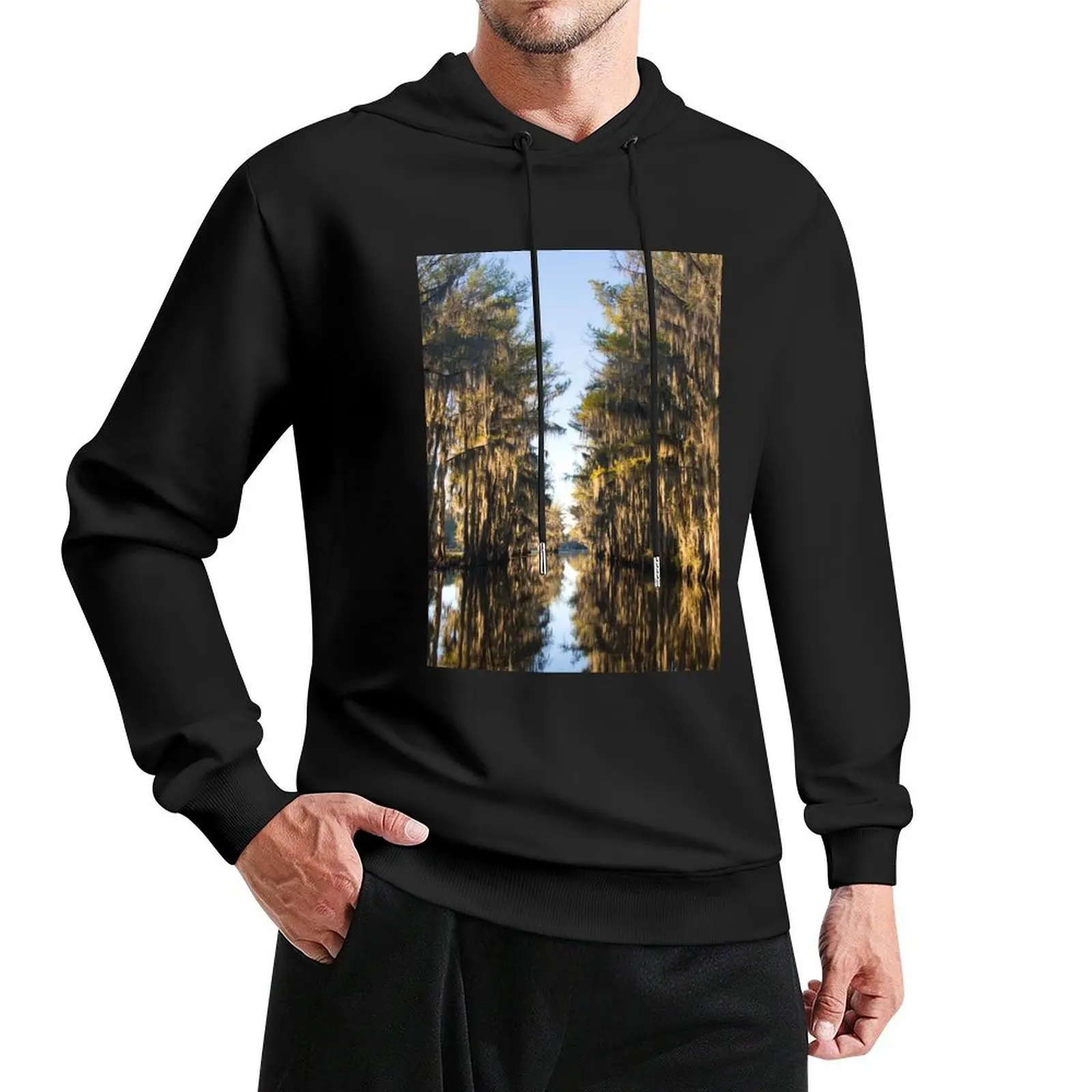 Caddo Lake Morning Pullover Hoodie men clothing autumn new products male clothes hoodie graphic