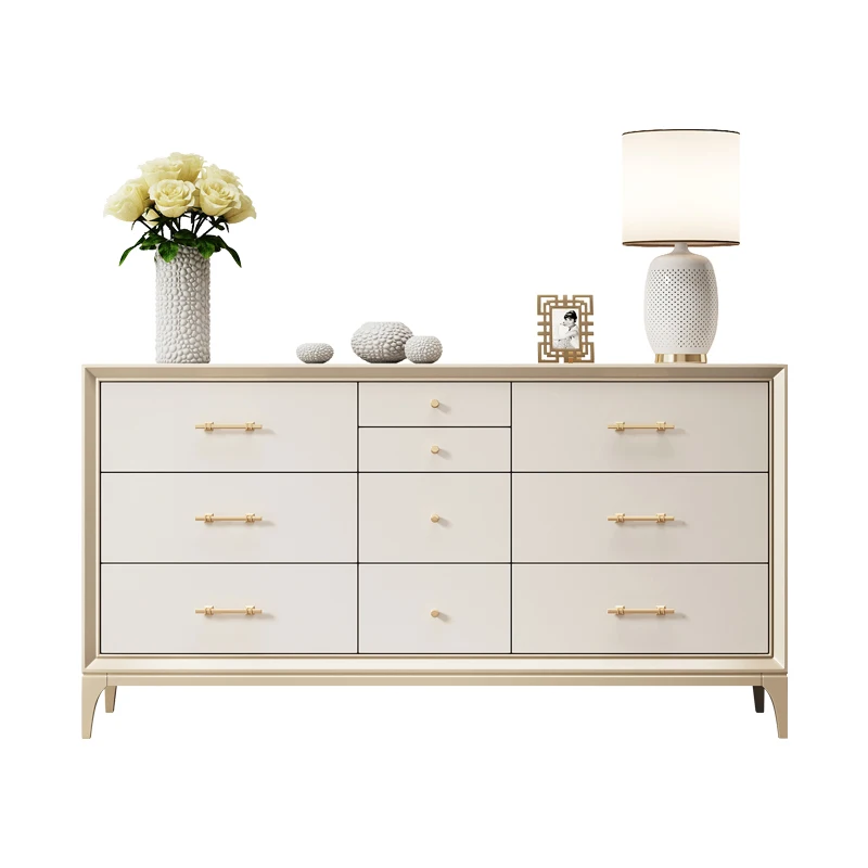 

American solid wood storage TV cabinet villa living room light luxury high-end storage cabinet