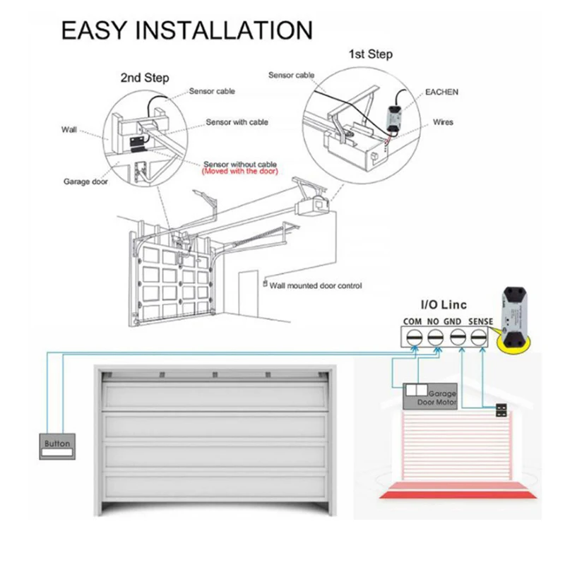 Imagem -04 - Controle Remoto Garagem Porta Abridor App Controle de Voz Wi-fi Smart Home Life Alexa Aplicação Google Tuya