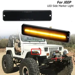 Luci di ingombro laterali a LED ambra luce di ingombro paraurti anteriore a LED fumé per Jeep Wrangler YJ 1987-1995