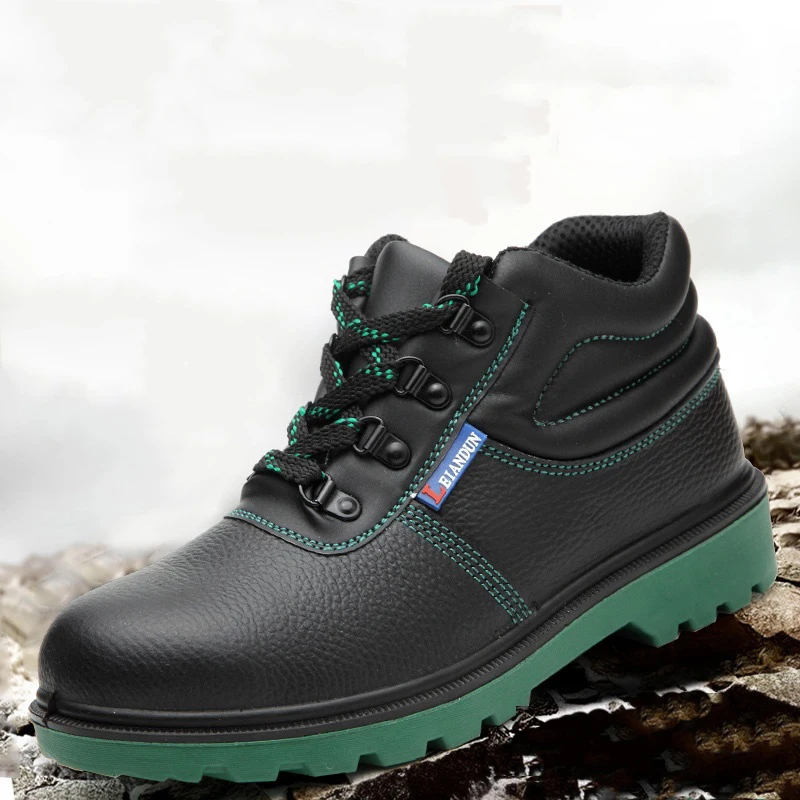 

Мужские повседневные стальные носки большого размера, защитные ботинки, осенне-зимняя рабочая обувь, оригинальные кожаные рабочие ботильоны, мужские ботинки