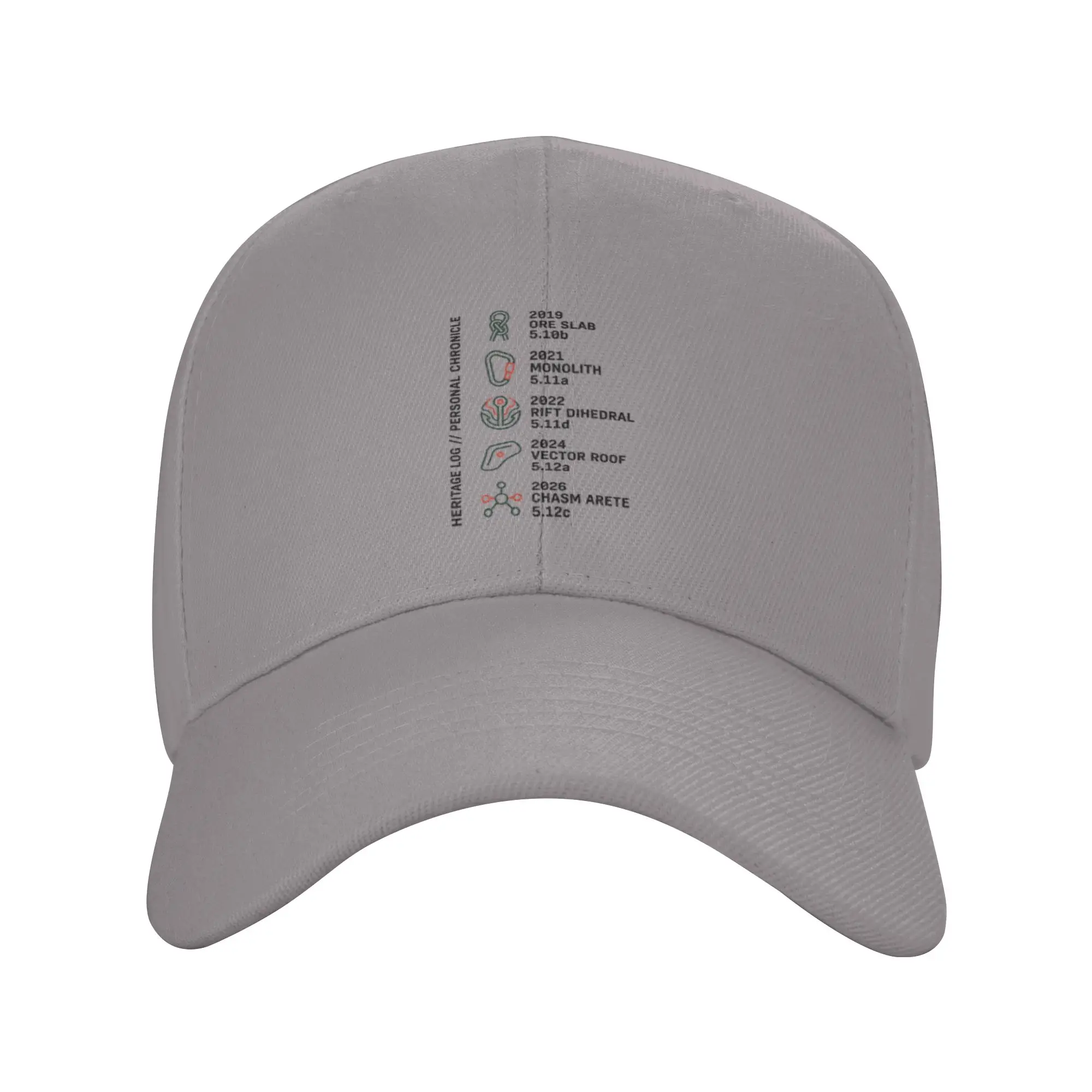 Hot Sale Rock Climbing Route Log Bouldering Climber Baseball Cap  Soft Men's Panama Hat  Long Journey Men's Panama Hat