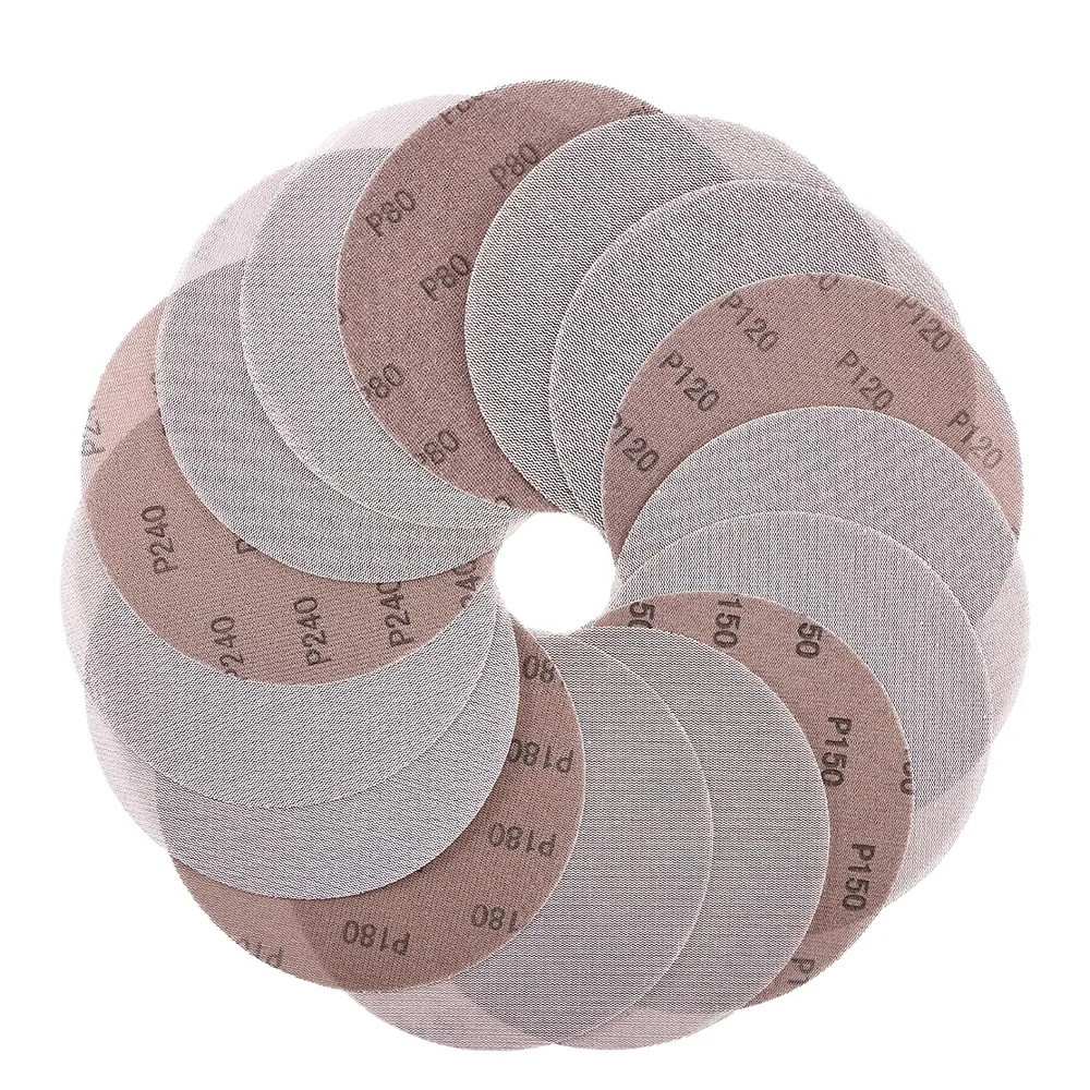 

50PCS 5 Inch Mesh Abrasive Dust Free Sanding Discs 125mm Hook and Loop Sanding Discs Mesh Sandpaper for Metal,Wood,Drywall