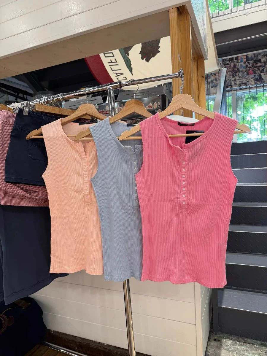 Nine Buttons Blush Pink Ribbed Tank Top Woman Summer O-neck Sleeveless Cotton Slim Vest Female Casual Sweet Preppy Style Camis