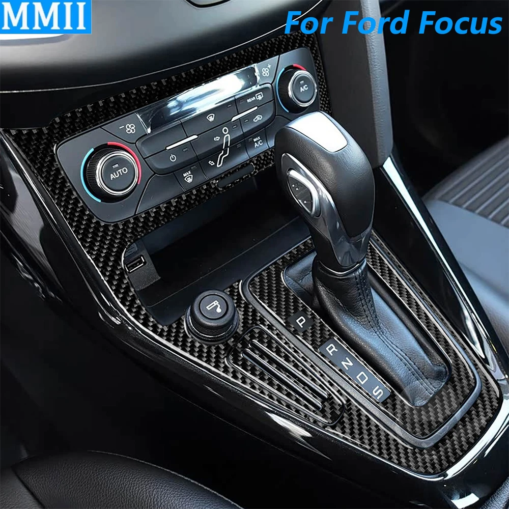 

Для Ford Focus SE RS ST Ecoboost 2015-2018 углеродное волокно, центральная переключение передач, панель управления переменным током, набор накладок, автомобильные аксессуары, наклейка