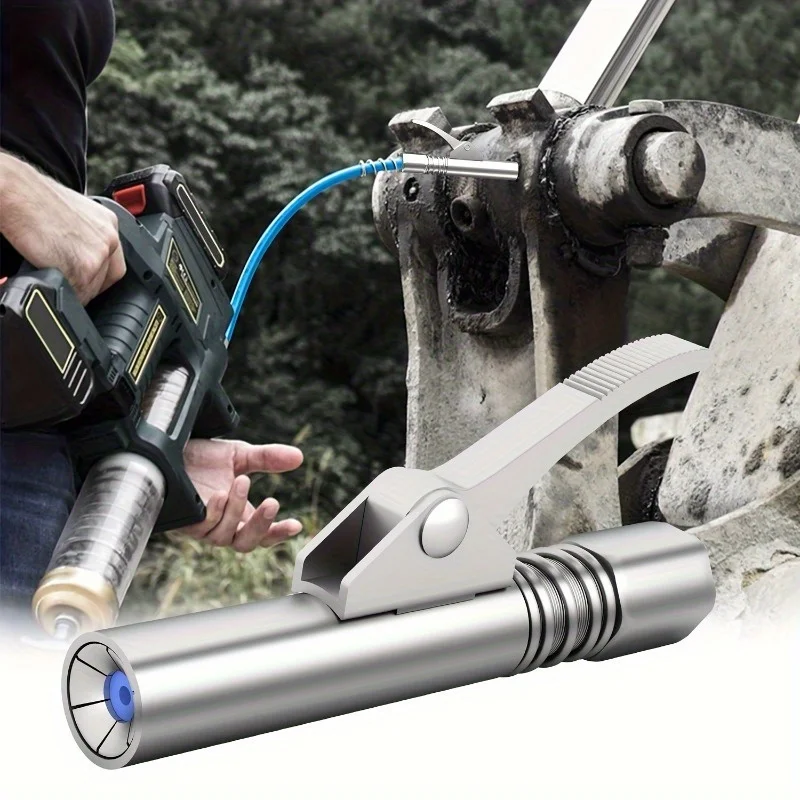 1 dual handle quick release grease nozzle end connector, rated at 10000 PSI, compatible with all 1/8 