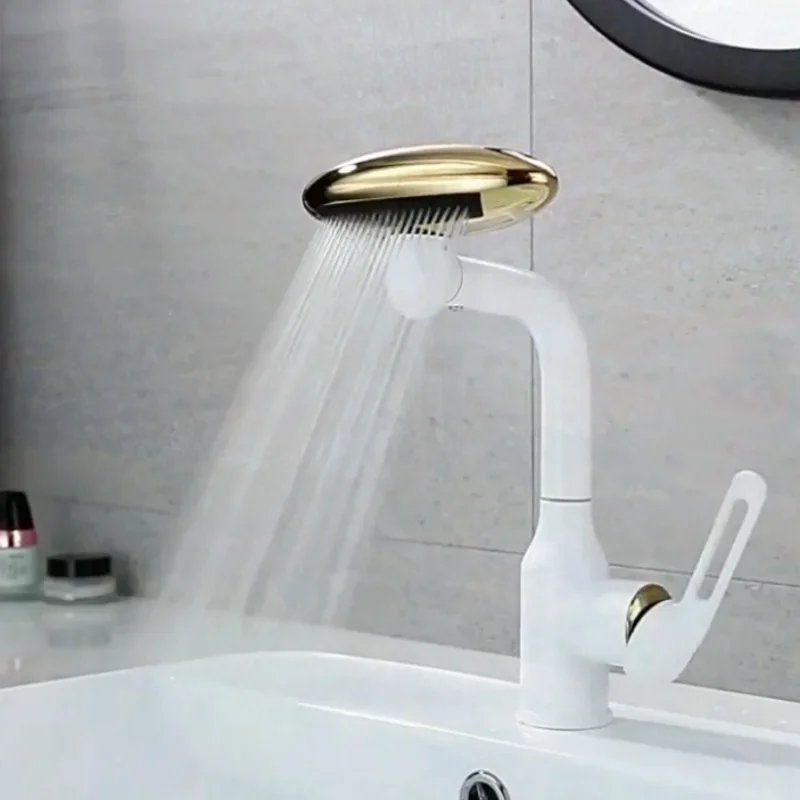 360° Rotation Multi Functional Waterfall Basin Faucet 4 Modes Stream Sprayer  Hot Cold Water Sink Mixer Wash Tap For Bathroom