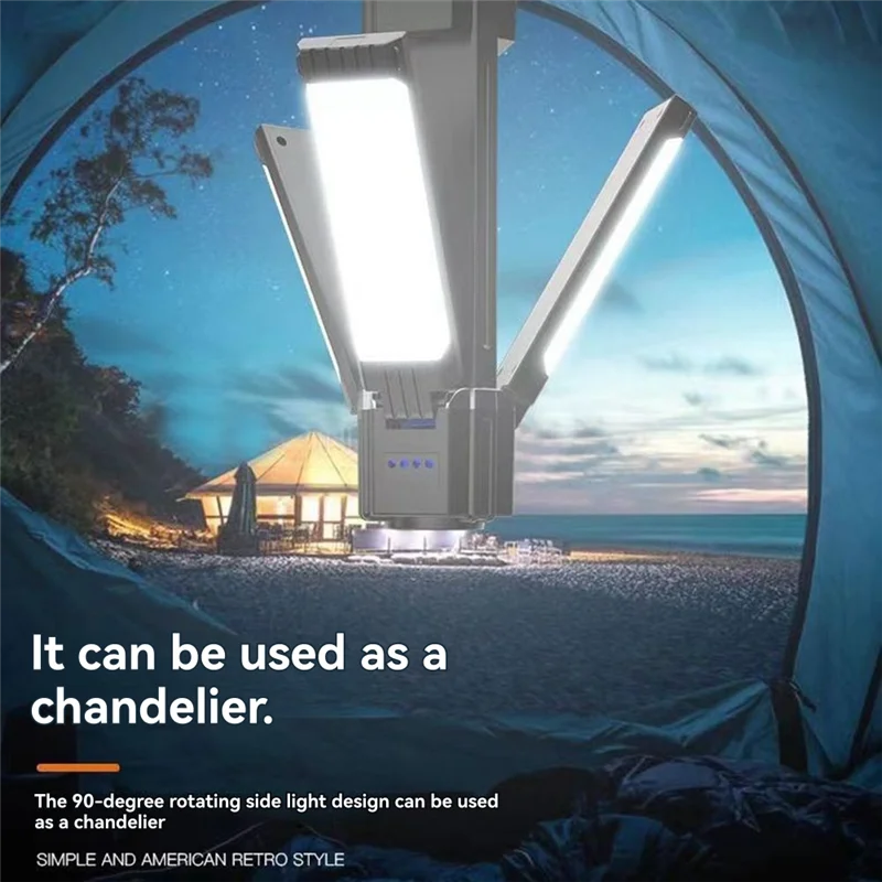 【Favorito do Shopper!】 3000MAH Lanterna de luz de trabalho portátil Luz de acampamento Luz de reparo ajustável Luz de advertência recarregável USB