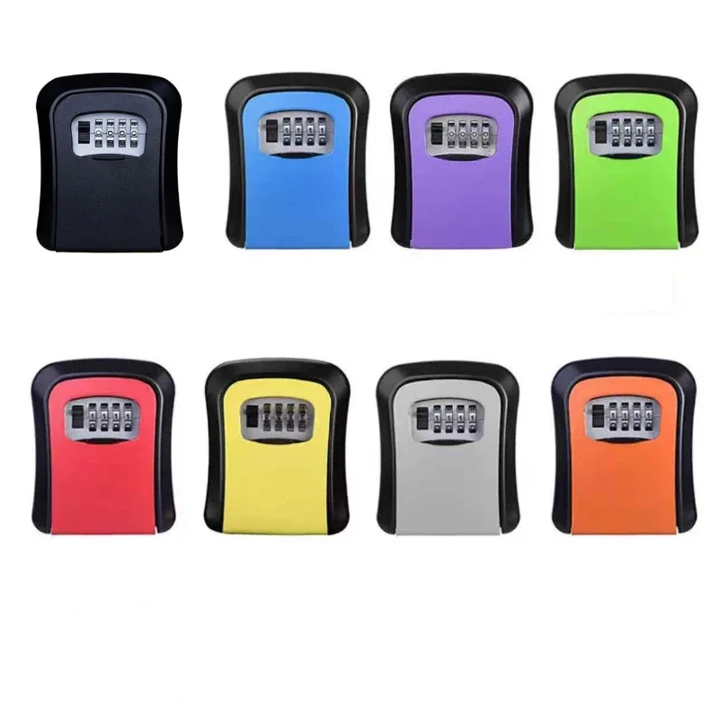 Weatherproof Wall-mounted Key Safe Password Key Box No4 Combination Key Storage Lock Box Indoor and Outdoor