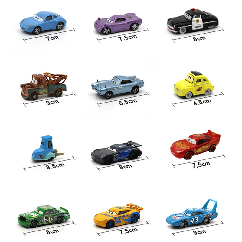4-Disney Pixar Cars 3 Lightning Mcqueen Toys Mater Model Collection 1:55 Diecast Vehicles Alloy Car Toy For Children Gifts