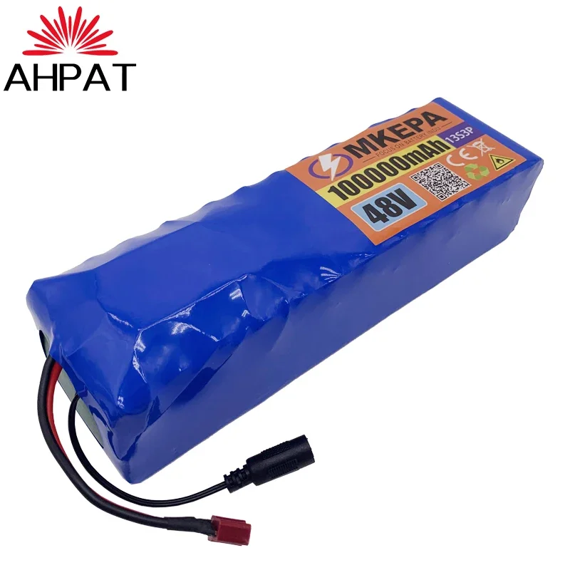 AHPAT النقل الجوي AHPAT New48V100Ah 1000 واط 13S3P 48 فولت بطارية ليثيوم أيون 100000 مللي أمبير ل 54.6 فولت مع BMS + شاحن