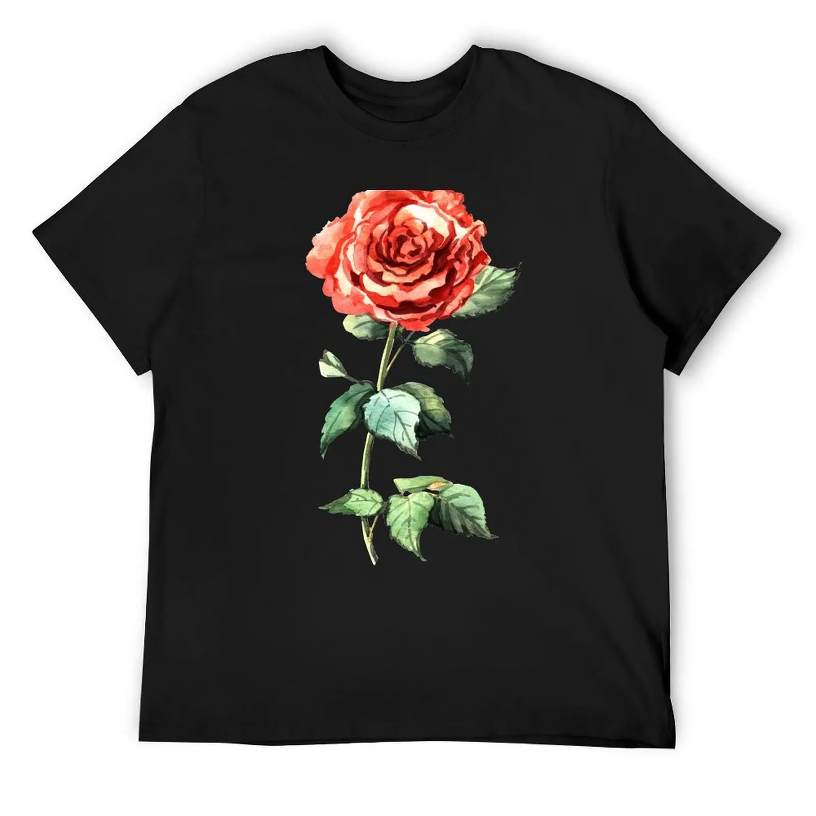 

Watercolor rose T-Shirt oversized for a boy vintage anime shirt blacks mens vintage t shirts