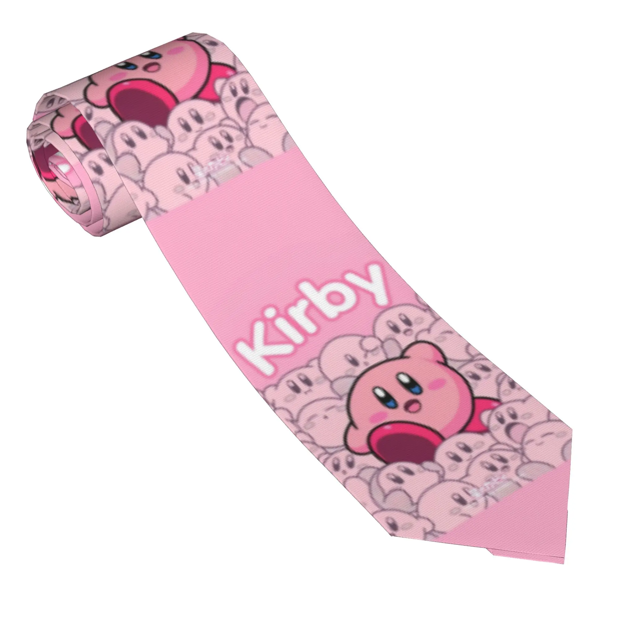 Cute Cartoon Kirby Kirbys  Necktie Men Polyester 8 cm Silk  Classic Neck Ties Game for Men Accessories Gravatas Wedding Gift