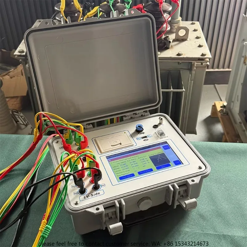 English/Spanish/French/Portuguese/Russian Transformer DC winding and turn ratio tester with output short circuit alarm