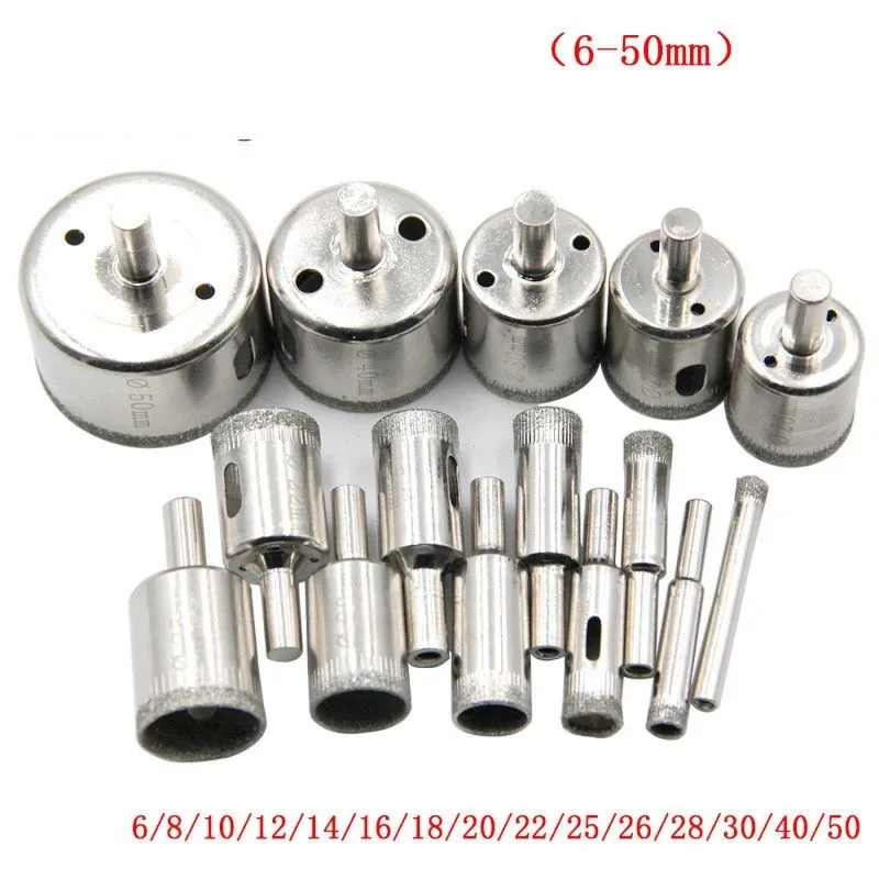 15pcs Ceramic Glass Diamond Drill Bit Set Kit Heavy Duty Hole Saw Cutters with Multi Size DZT Bits for Cutting Tile Marble Grani