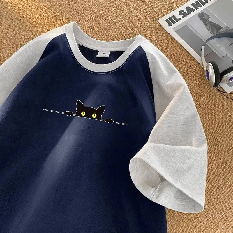 

Loose Fit Pure Cotton ort Sve T-irt ex Faionable Casual round Ne Top for Men And Women Summer Sto Clearance