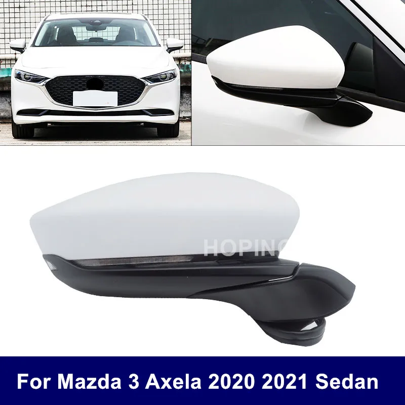 

For Mazda 3 Axela 2020 2021 Sedan Car Outside Door Rearview Side Mirror assembly 8-PINS With Turn Light Heated Electric Folding