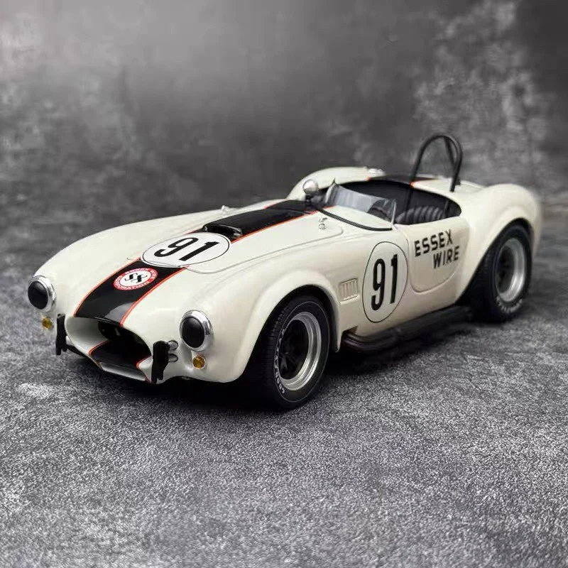 1:22 Shelby Cobra 427 S/C Alloy Sports Car Model Diecast Metal Classic Retro Racing Vehicles Car Model Sound Light Kids Toy Gift