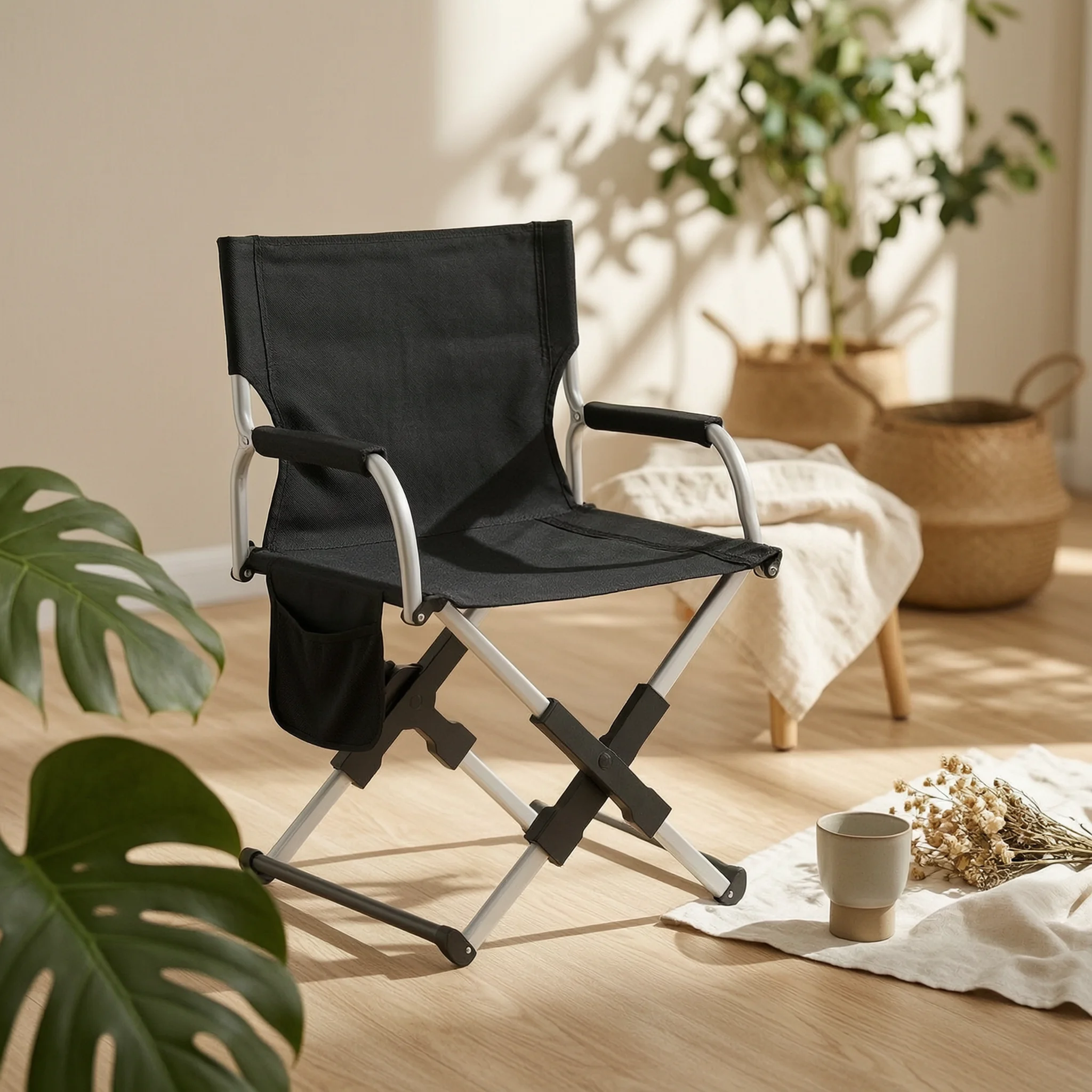 Camping Folding Chair Foldable Portable Camping Chair Outdoor Seating Easy to Set up Pocket Storage