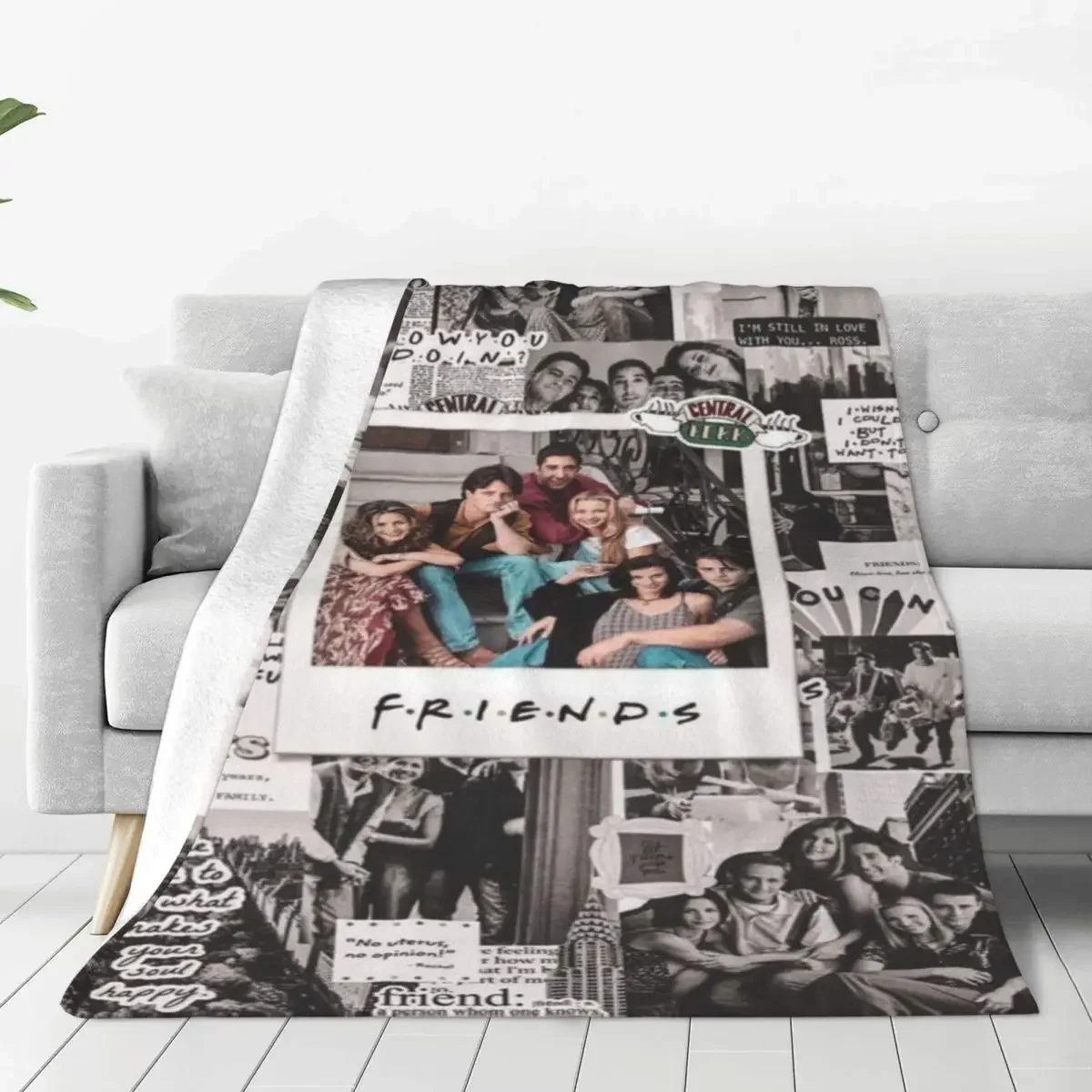

Friends TV Show Collage Blanket Flannel Print Multifunction Lightweight Thin Throw Blankets for Bedding Bedroom Bedspreads