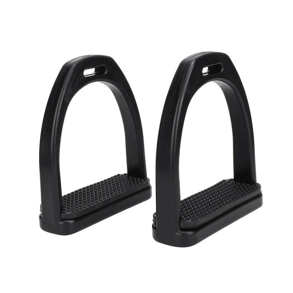 2pcs Black High Strength Plastics Stirrups Wear Resistant Plastic Non-slip Rubber Pad Stirrups Impact Resistant Black Rubber Pad
