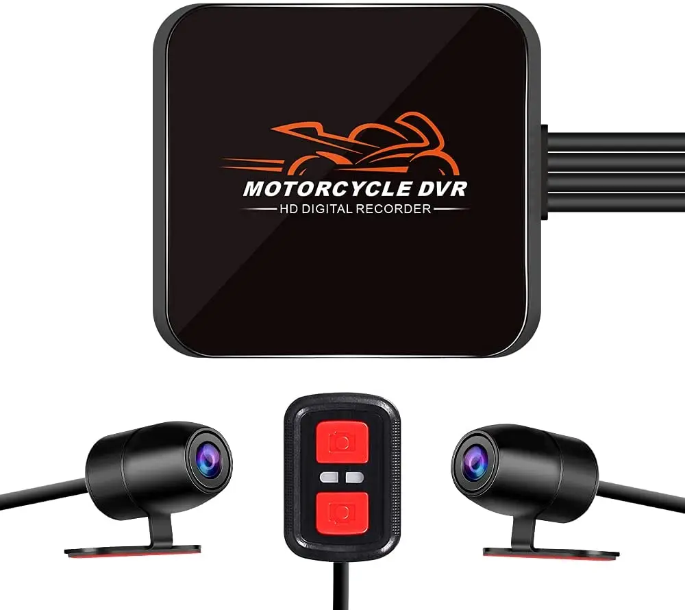 

VSYSTO Motorcycle Camera Dual 1080p Motorbike Dash Cam Wifi Video Recorder Night Vision ,Loop Recording G sensor