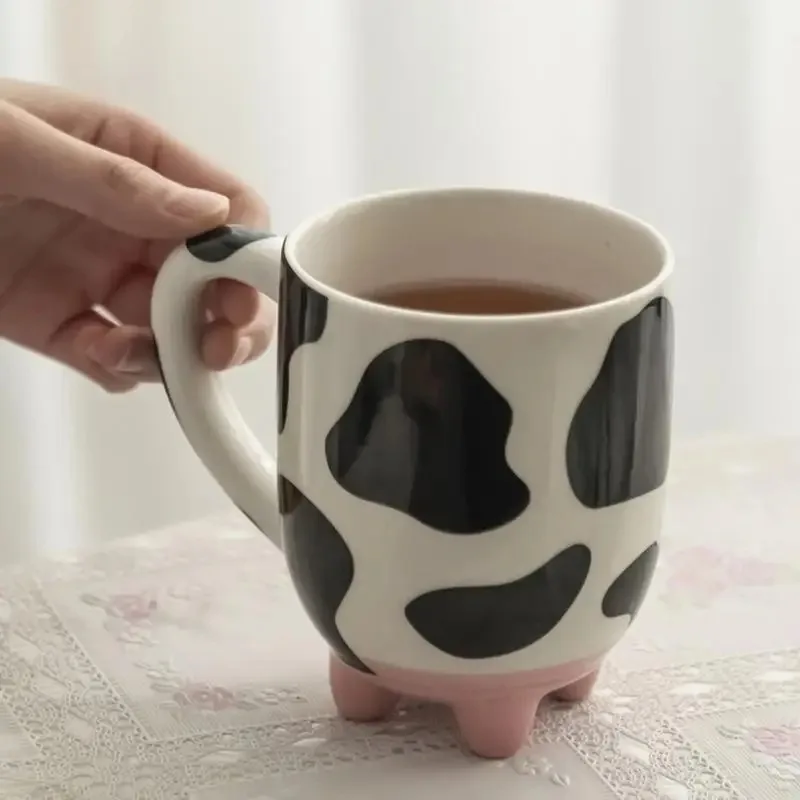 

Керамическая кружка с мультяшной коровой, для выпечки десертов, милая кофейная чашка, креативная кружка для молока, забавная кофейная кружка с принтом коровы, 3D-кружка с животным внутри