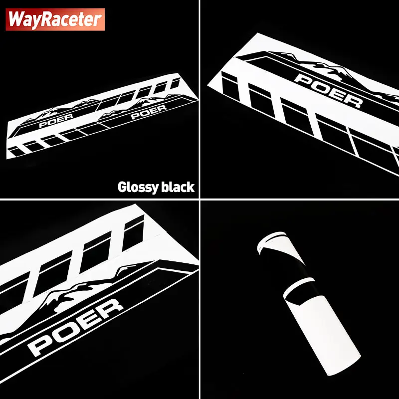 2 Pcs Door Side Stripes Skirt Sticker Edition Mountain Graphics Decal For GWM Great Wall Poer 2021 2022 2023 2024 Accessories