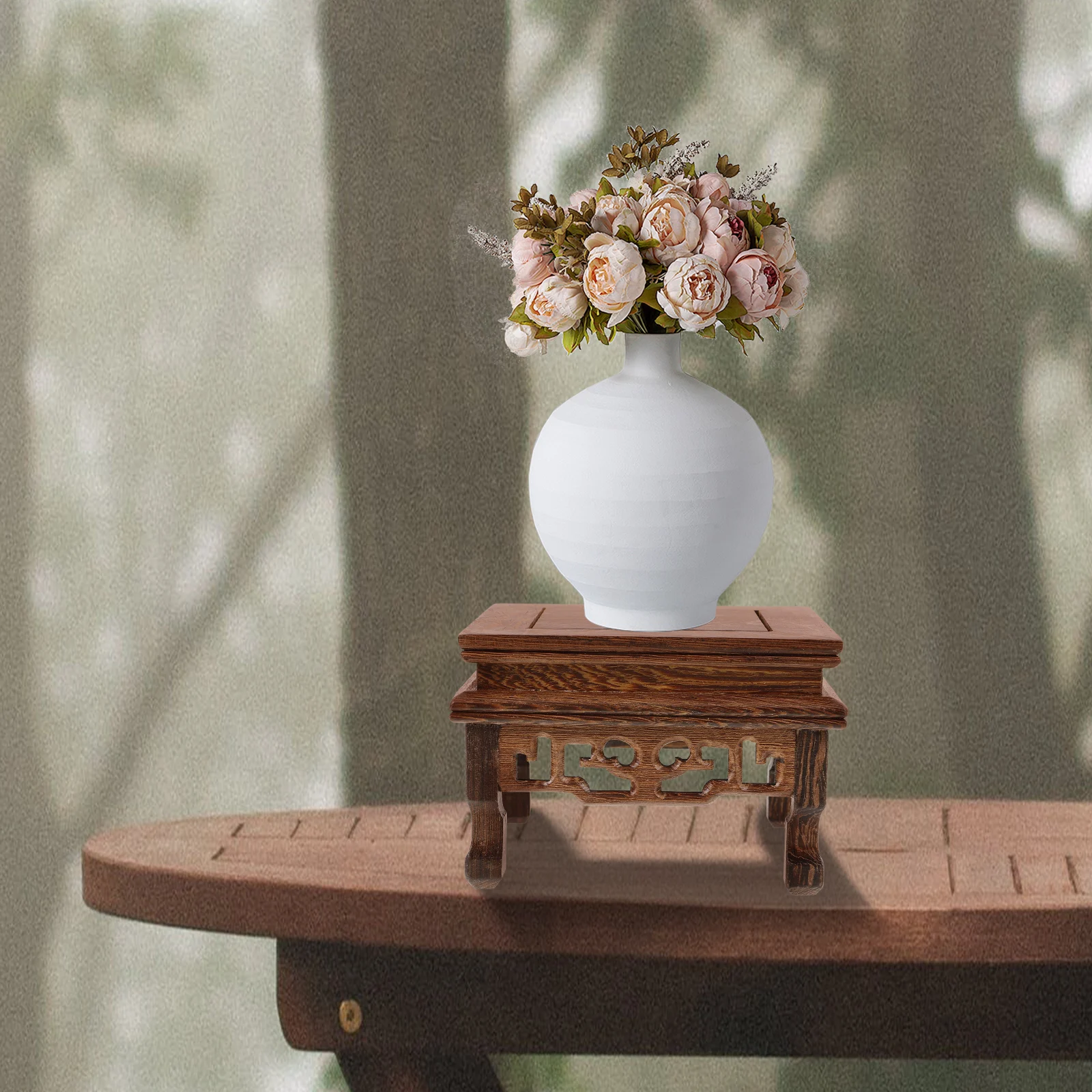 

Base Farmhouse Pedestal Display Stand Flower Stands for Indoor Plants Pot Holder Bonsai Pots Planter